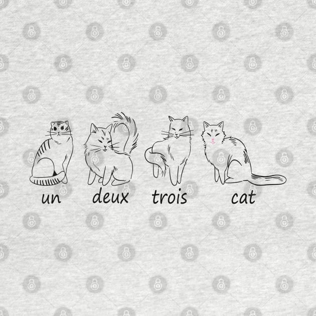 Cute Un Deux Trois Cat Funny French Cat Lover by Estrytee